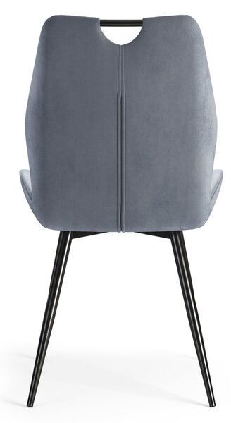MAZZONI EXPORT ARNO Szürke (Bluvel 14 szövet) - MODERN KÁRPITOZOTT ÉTKEZŐSZÉK NAPPALIBA/ÉTKEZŐBE VELVET FOGANTYÚVAL