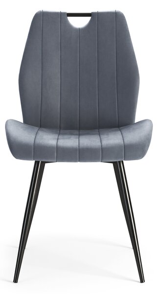 MAZZONI EXPORT ARNO Szürke (Bluvel 14 szövet) - MODERN KÁRPITOZOTT ÉTKEZŐSZÉK NAPPALIBA/ÉTKEZŐBE VELVET FOGANTYÚVAL