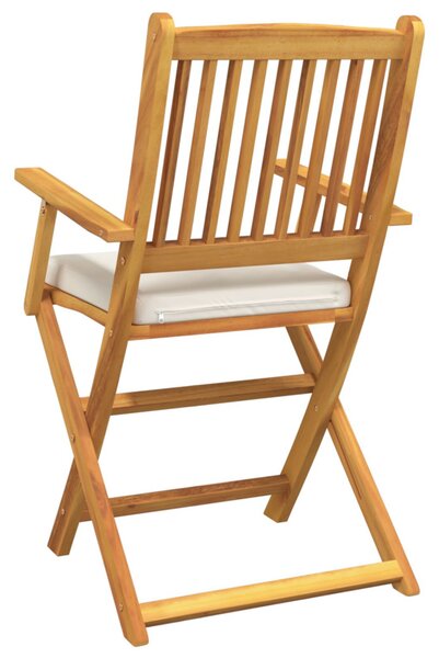 Összecsukható szék 8 pcs Fehér 49 x 57.5 x 92cm Tömör akácfa