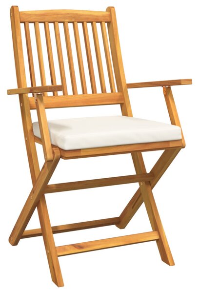 Összecsukható szék 8 pcs Fehér 49 x 57.5 x 92cm Tömör akácfa