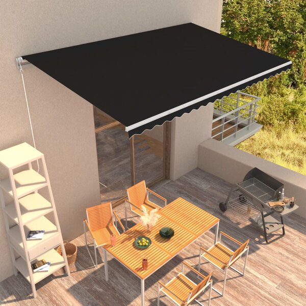 VidaXL antracitszürke kézzel kihúzható napellenző 500 x 300 cm