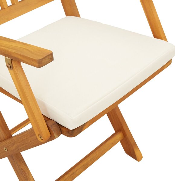 Összecsukható szék 8 pcs Fehér 49 x 57.5 x 92cm Tömör akácfa