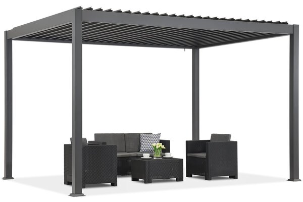 Lagos Premium 3x4 Garden Point szabadon álló terasz pergola antracit és fehér