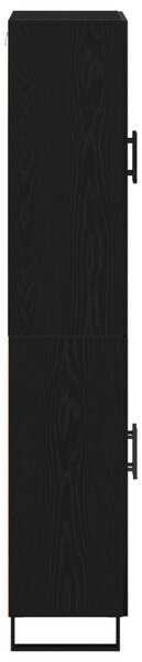 2 db Fekete Tölgy Kábelt 69,5x34x180 cm Mérnöki Fa