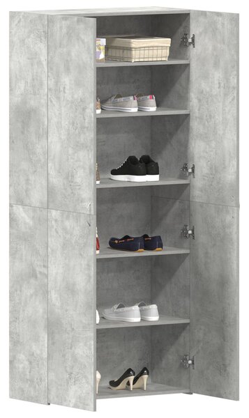 Cipőszekrény polcokkal Szürke 80 x 35.5 x 180 cm Faanyag