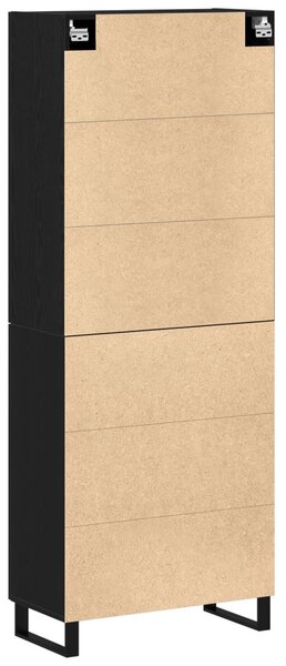 2 db Fekete Tölgy Kábelt 69,5x34x180 cm Mérnöki Fa