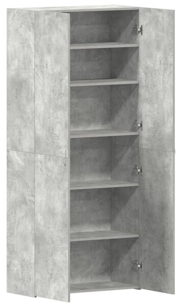 Cipőszekrény polcokkal Szürke 80 x 35.5 x 180 cm Faanyag