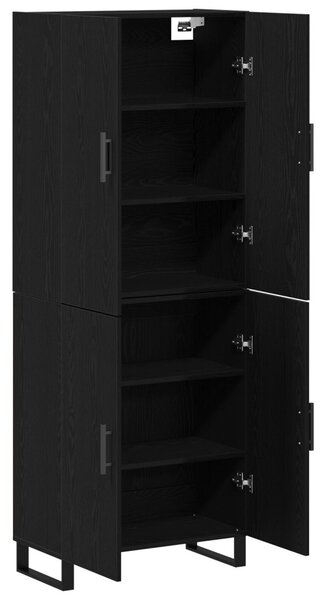 2 db Fekete Tölgy Kábelt 69,5x34x180 cm Mérnöki Fa