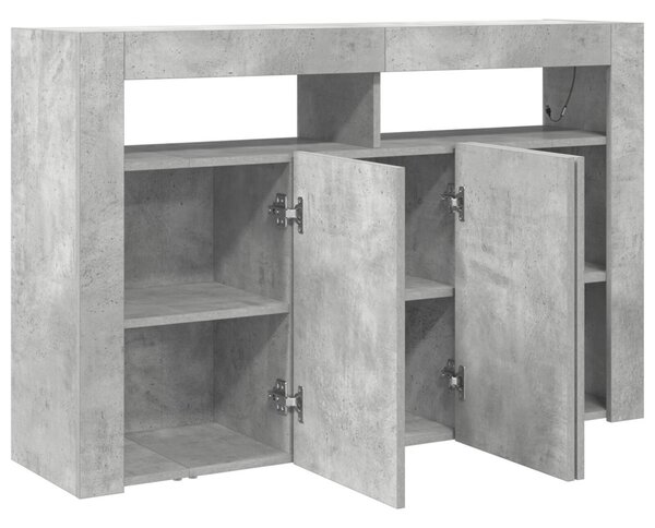 Oldalszekrény Beton Szürke Mérnöki Fa 116 x 30 x 75 cm Téglalap
