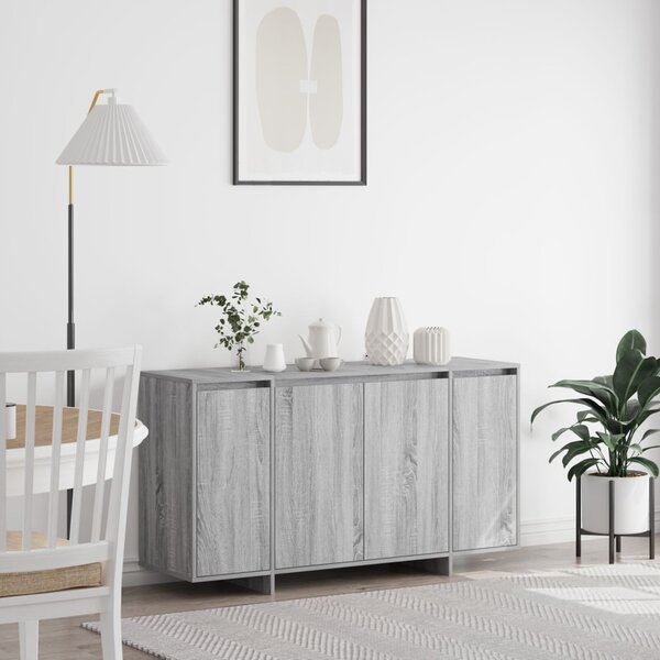 VidaXL Szürke Komód Szürke sonoma Műgyanta 135 x 41 x 75 cm Szürke Komód
