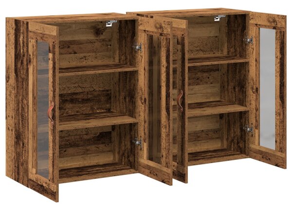 Falra Szerelhető Szekrények 2 db Régi Fa 69.5x34x90 cm Mérnöki Fa