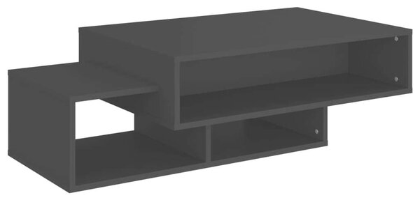 Modern Dohányzóasztal - Fekete - 3 Rekeszes - 105x55x32 cm