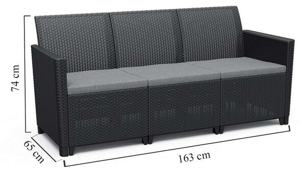 ALLIBERT CLAIRE - 5 részes Műrattan Kertbútor Szett - Szürke