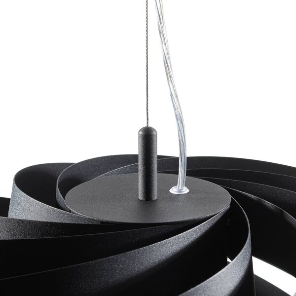 Domiluce Vento függőlámpa, fekete, Ø 60 cm, fém, E27, dimmelhető, Fekete, Nappali / Étkező, fém, Modern