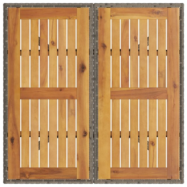Kert étkező szett 3 pcs Szürke polirattan