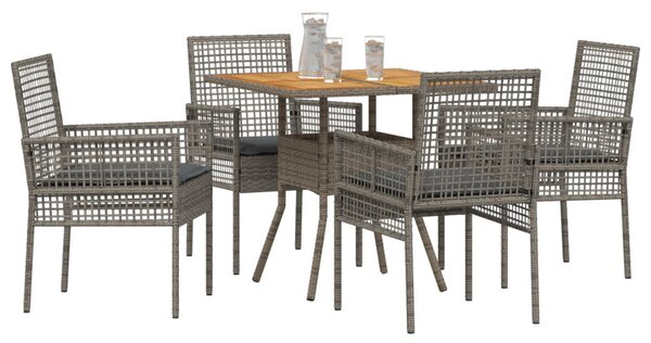 Kert étkező szett 5 pcs Szürke polirattan