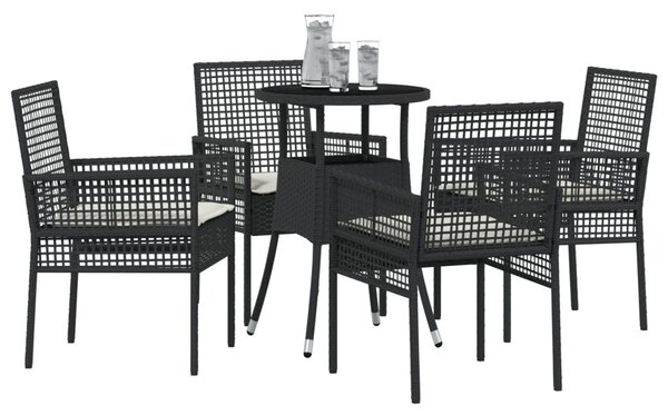 Kert étkező szett 5 pcs Fekete polirattan