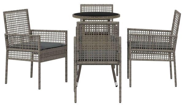 Kert étkező szett 5 pcs Szürke polirattan