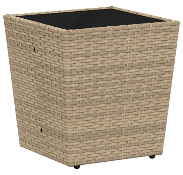 3 darabos Kerti Bistro Szett párnákkal Bézs Poly Rattan