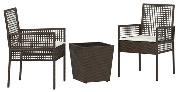 Kert Bistro Készlet 3 db Barna polirattan