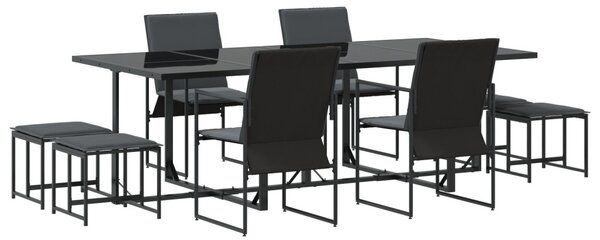 Kert étkező szett 9 pcs Fekete Acél