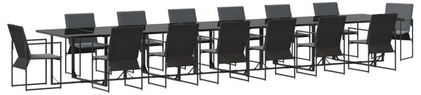 Kert étkező szett 15 pcs Fekete Acél