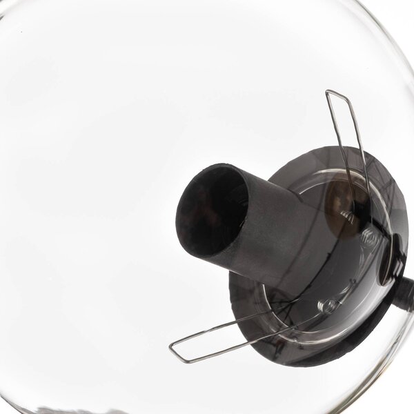EMIBIG LIGHTING Mennyezeti világítás Glassy, fekete, grafit/borostyán/átlátszó, 6 izzós, dimmelhető, Fekete, Nappali / Étkező, Üveg, Modern