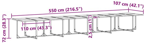 Kert étkező szett 15 pcs Fekete Acél
