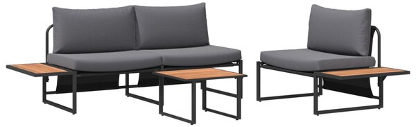 Kert étkező szett 3 pcs Antracit Acél