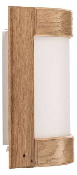 Lamkur Zanna fali lámpa fából, magasság 22 cm, világos tölgyfa, dimmelhető, Világos fa, Nappali / Étkező, Fa, Vidéki otthon / Rusztikus