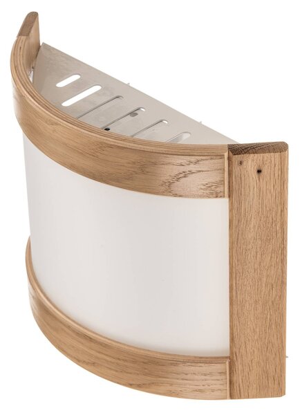 Lamkur Zanna fali lámpa fából, magasság 22 cm, világos tölgyfa, dimmelhető, Világos fa, Nappali / Étkező, Fa, Vidéki otthon / Rusztikus