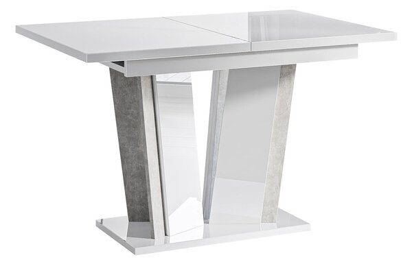 Asztal Goodyear 130, 75x80cm, Beton, Fényes fehér