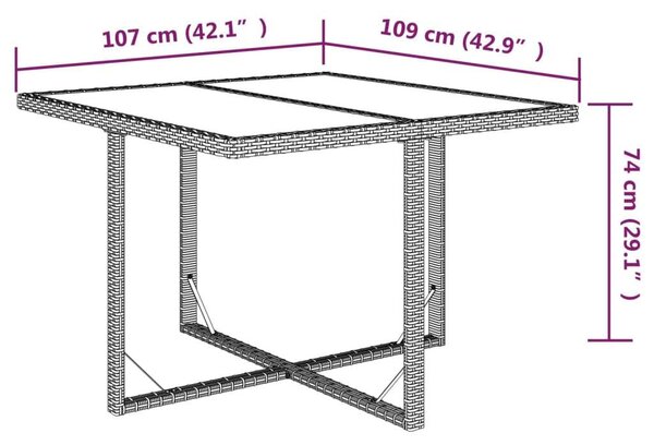 VidaXL Polyrattan Kerti Étkezőgarnitúra - 9 részes, Bézs