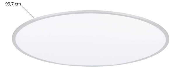 Lindby LED mennyezeti lámpa Narima, 4,000 K, Ø 100 cm, ezüst, Alu / szürke / cink, Konyha, Műanyag, Modern