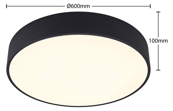 Arcchio LED mennyezeti lámpa Noabelle, Ø 60 cm, fekete, fém, dimmelhető, Fekete, Konyha, fém, Modern
