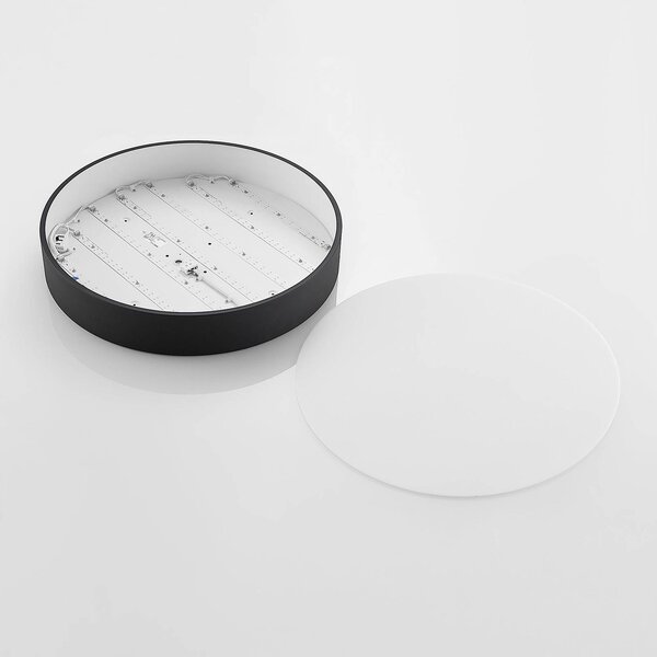 Arcchio LED mennyezeti lámpa Noabelle, Ø 60 cm, fekete, fém, dimmelhető, Fekete, Konyha, fém, Modern