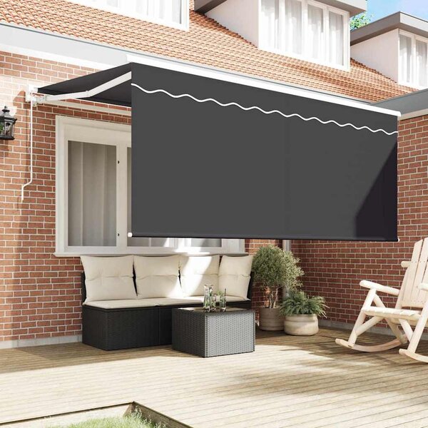 VidaXL Behúzható napellenző Csíkos Antracit 300 x 200 cm szövet