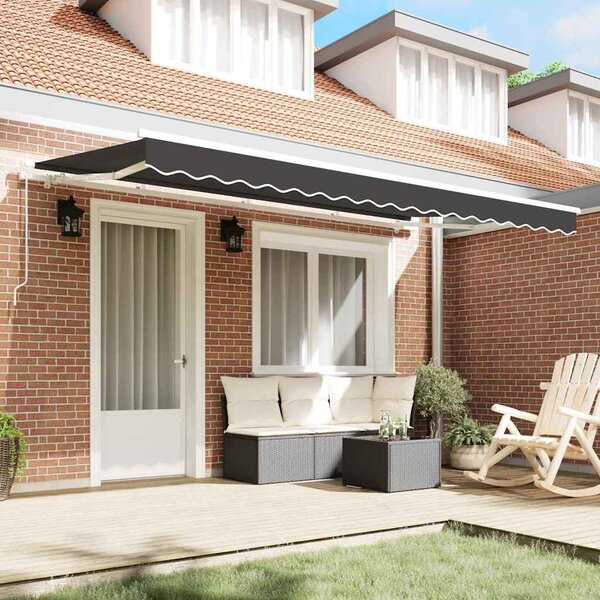 VidaXL Behúzható napellenző Antracit 350 x 200 cm szövet