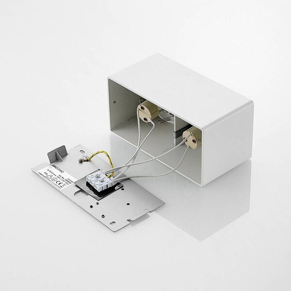 Arcchio Kubika downlight, 19 cm, fehér, 2-lámpás, fém, dimmelhető, Fehér / opál, Folyosó, Alumínium, Modern