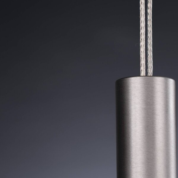 Quitani Hiba LED-es függőlámpa, natúr tölgyfa, hossza 148 cm, dimmelhető, Világos fa, Nappali / Étkező, Fa, Modern