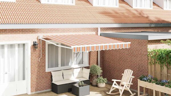VidaXL Behúzható napellenző Sokszínű 300 x 250 cm Pamut és Alumínium