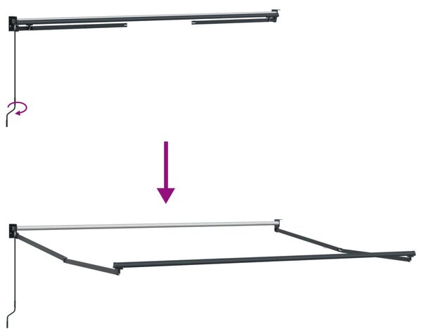 VidaXL Behúzható napellenző Fehér 350 x 250 cm