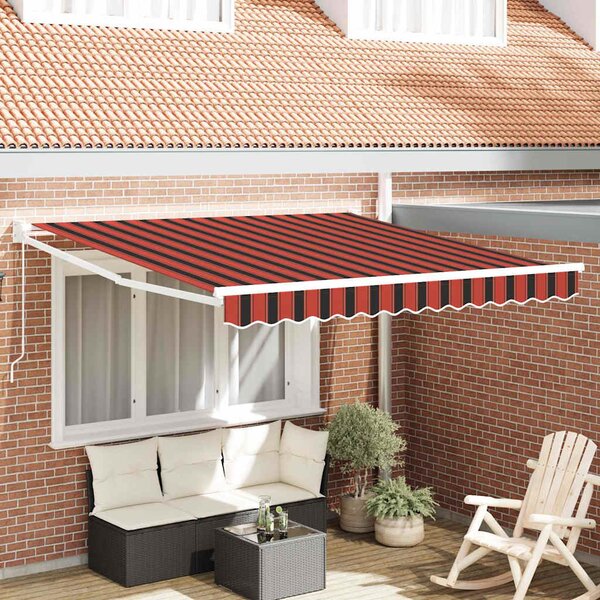VidaXL Napernyő Narancs és Barna 350 x 250 x 165 cm Poliészter