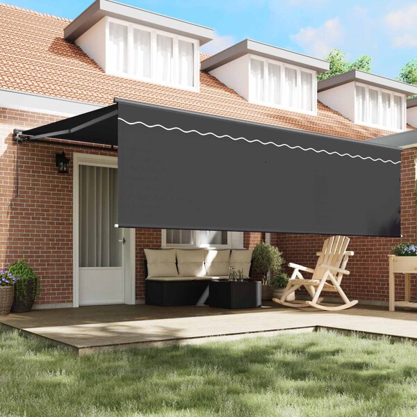 VidaXL Behúzható napellenző Antracit 450 × 300 cm Pamut és Alumínium