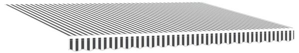 LED-es, kézi kihúzható napernyő Antracit és Fehér 4,5 × 3 m