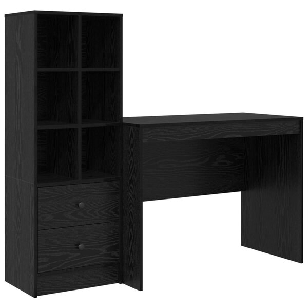 Asztal fiókkal 2 pcs Fekete tölgy