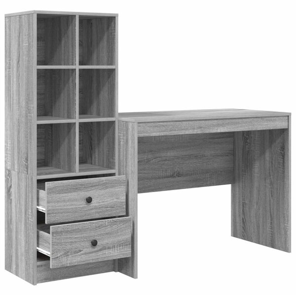 Asztal fiókkal 2 pcs Szürke Sonoma