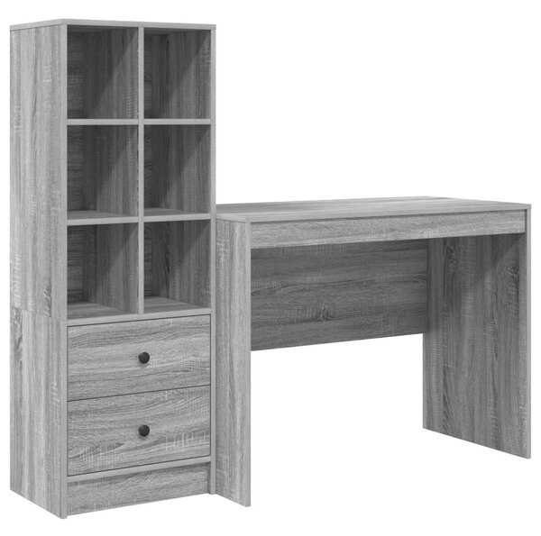 Asztal fiókkal 2 pcs Szürke Sonoma