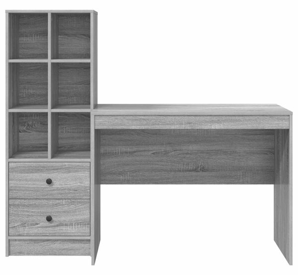 Asztal fiókkal 2 pcs Szürke Sonoma