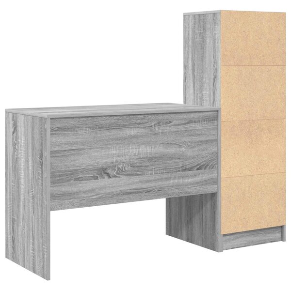 Asztal fiókkal 2 pcs Szürke Sonoma